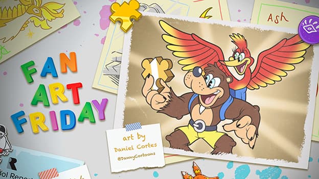 Framed Banjo-Kazooie fan art