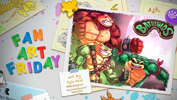 Framed Battletoads fan art